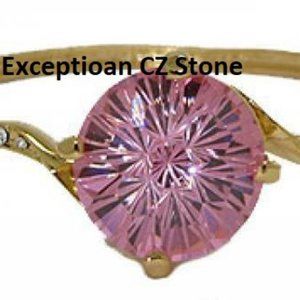 Bangle bracelet CZ pink ice yellow gold NWT